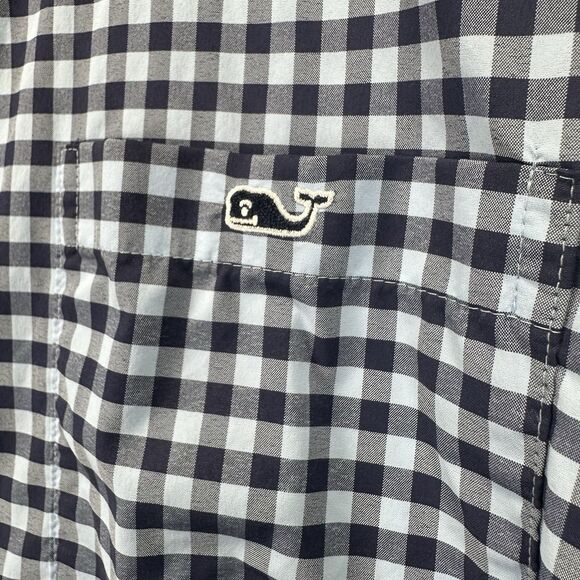 Vineyard Vines Shirt Mens XL Blue Gingham Plaid On The Go OTG Performance - Picture 2 of 10